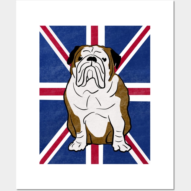 British Bulldog Union jack, Gift for english bulldog owner Wall Art by FreckledBliss